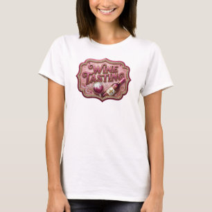 T-shirt Dégustation de vin rose clair Impression