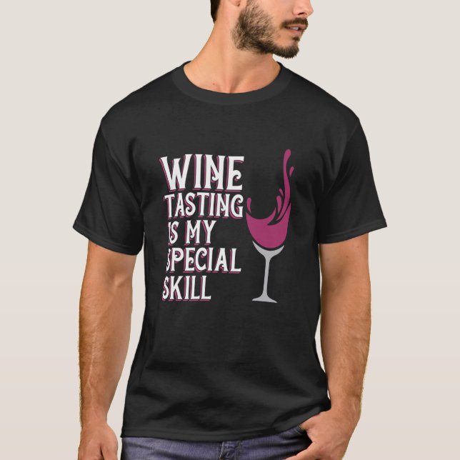 T-shirt Dégustation De Vins Spécial Drinker Dire Wine Gra (Devant)