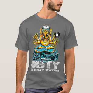 T-shirt Deity Beat Making Ganesha DJ Tourne-disque Musique