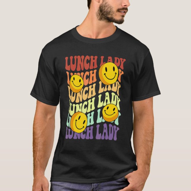 T-shirt déjeuner dame sourire rétro face retour à l'école  (Devant)