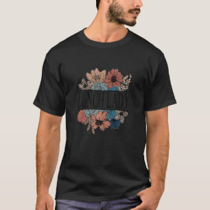 T-shirt Déjeuner de femmes Lady Retro Professeur Flower