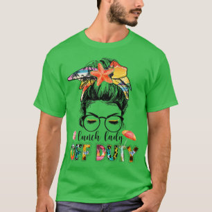 T-shirt Déjeuner femme dame hors service Messy Bun Vacat d