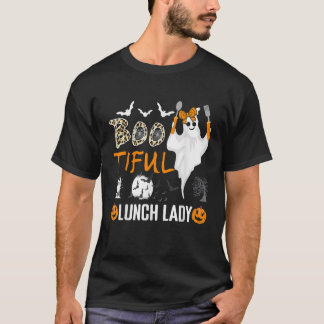 T-shirt Déjeuner Lady Halloween Cafétéria de l'école Léopa