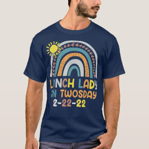 T-shirt Déjeuner Lady Squad Cafeteria Crew On Twosday 2222