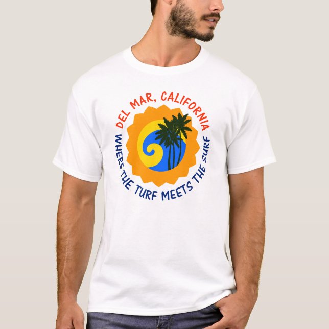 T-shirt Del Mar, la Californie où le gazon rencontre le (Devant)