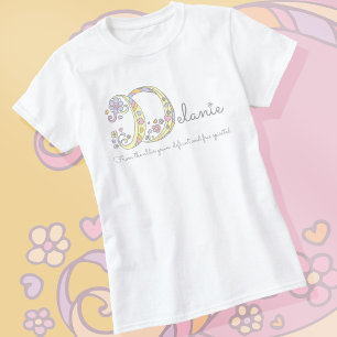 T-shirt Delanie signification du prénom en monogramme de c