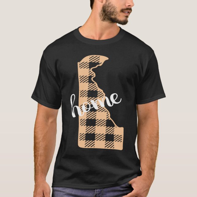 T-shirt Delaware Buffalo Plaid Home State Country Peach We (Devant)