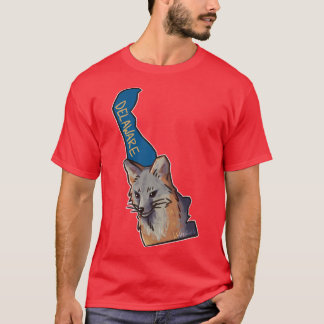 T-shirt Delaware État Mammifère Gris Fox Surdimensionné