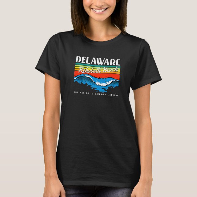 T-shirt Delaware Rehoboth Beach Surf rétro Vague graphique (Devant)