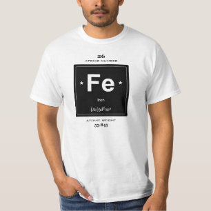 T-shirt d'élément chimique de fer avec l'insigne