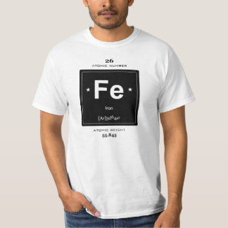 T-shirt d'élément chimique de fer avec l'insigne