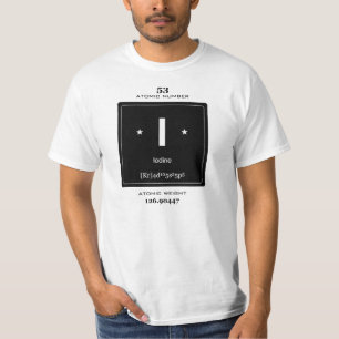 T-shirt d'élément chimique d'iode avec l'insigne