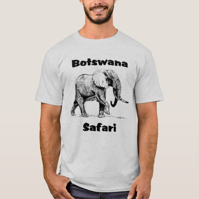 T-shirt d'éléphant de safari du Botswana (Devant)