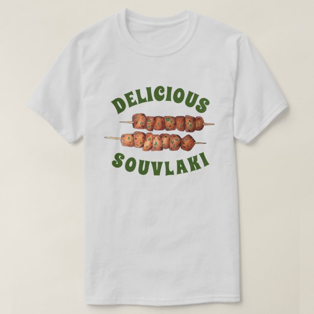 T-shirt Délicieux Souvlaki Viande Porc brochette Cuisine g (Design devant)
