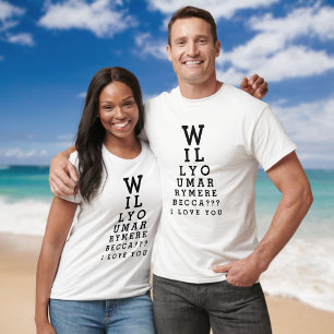 T-shirt Demande en mariage personnalisée graphique d'optic