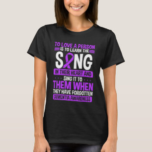 T-shirt Dementia Awareness Love a Personnalité Purple Rib