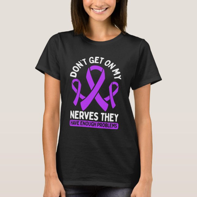 T-shirt Dementia Awareness Purple Ribbon Alzheimer (Devant)