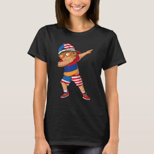 T-shirt Demi-Américain Demi-Arménien Garçon Arménie Drapea