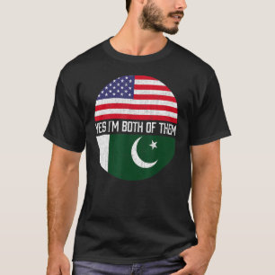T-shirt Demi-Américain Demi-Pakistanais Drapeau Américain