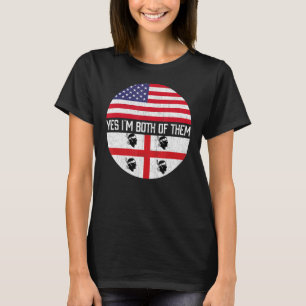 T-shirt Demi-américain demi-sarde Drapeau américain Hérit