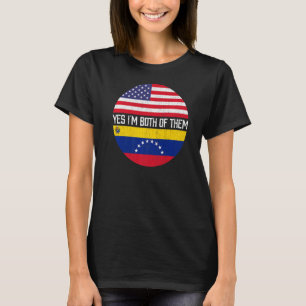 T-shirt Demi-Américain Demi-Vénézuélien Drapeau Américain