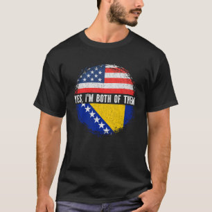 T-shirt Demi-américain moitié Bosnie-Herzégovine