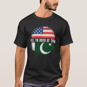 T-shirt Demi-Américain Pakistanais USA Drapeau Pakistan