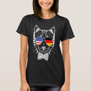 T-shirt Demi-Américain Semi-Allemand Drapeau Demi-Matin Al