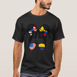 T-shirt Demi-Américaine moitié Colombienne fille USA Colom