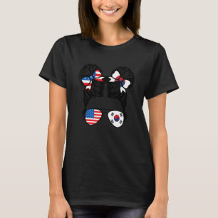 T-shirt Demi-Américaine Sud-Coréen fille USA Corée du Sud