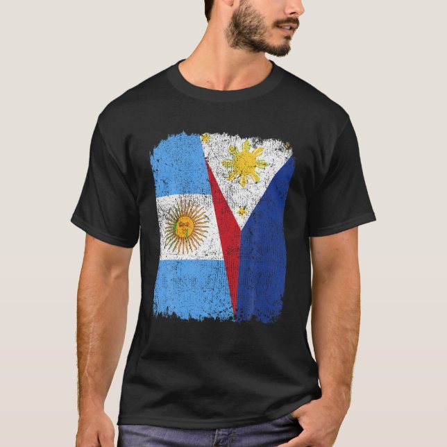 T-shirt Demi-Argentine - La Fierté du Drapeau Philippin (Devant)