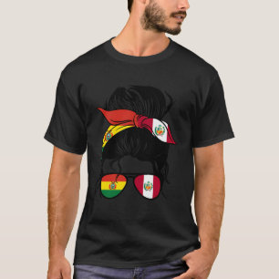 T-shirt Demi-Bolivien Moitié Péruvien Mélange Bolivie Et P