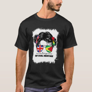 T-shirt Demi-Britannique et Jamaïcain Britannique Drapeau 