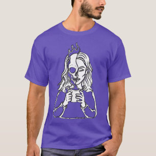 T-shirt Demi-café demi-squelette humain Espresso Bean Cof