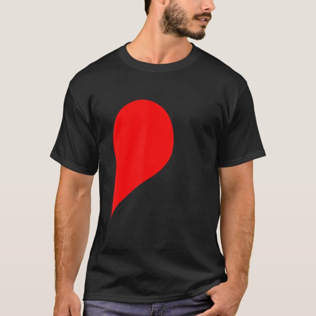 T-shirt Demi-Coeur Droite Main Côté Amour Couple Camisa Pa (Devant)