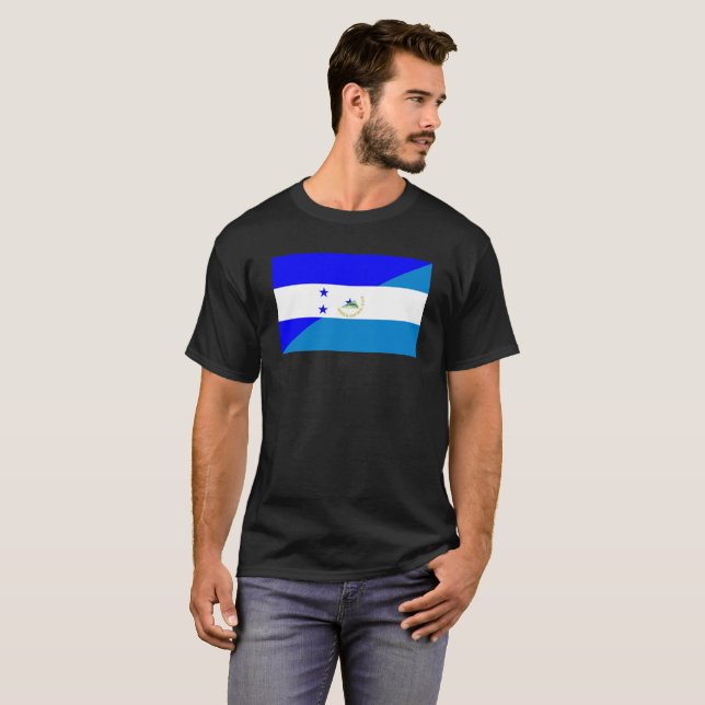T-shirt demi de symbole de pays de drapeau du Honduras (Devant entier)