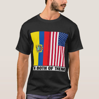 T-shirt Demi-équatorien Demi-Américain USA ADN Equateur He
