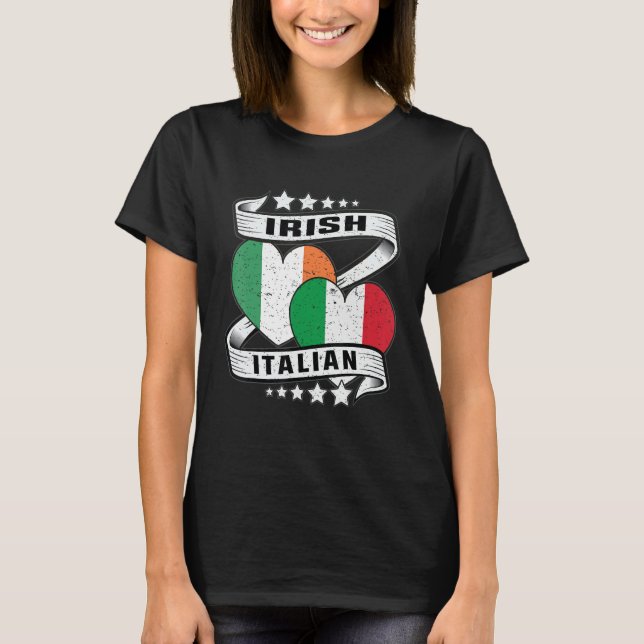 T-shirt Demi-irlandais demi-enfants italiens irlandais dra (Devant)