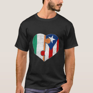 T-shirt Demi-irlandais moitié Porto-Rican Drapeau racine c