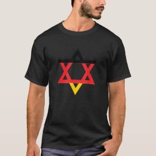 T-shirt Demi juif allemand Israël Star David Purim Heb