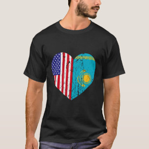 T-shirt Demi-Kazakhstan Semi-racines américaines Hommes Fe