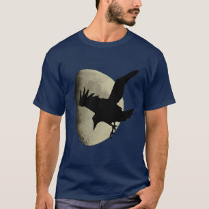 T-shirt Demi-Lune Avec Flying Raven Crow Silhouette
