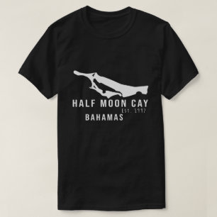 T-shirt Demi-lune Carte Cay Bahamas Souvenirs minimalistes