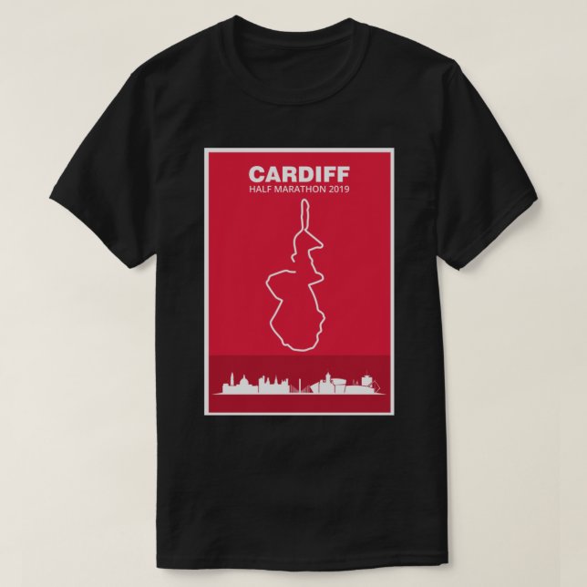 T-shirt Demi-marathon de Cardiff (Design devant)