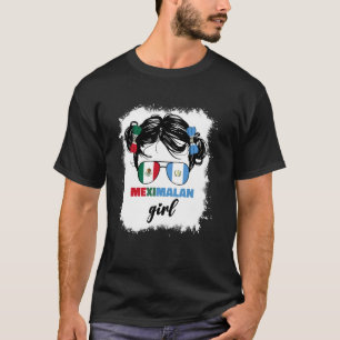 T-shirt Demi Mexicain Et Guatémaltèque Drapeau Mexique Gua