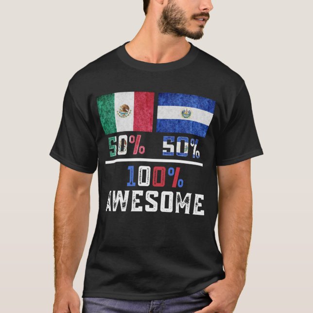 T-shirt Demi-Mexicaine Semi-Pride Salvadorienne Mexique El (Devant)