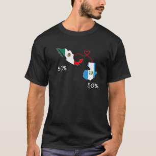 T-shirt Demi-Salvadorien demi-hondurien Carte du Drapeau S