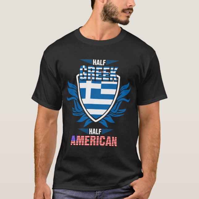T-shirt Demi-shirt grec mi-américain (Devant)