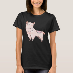 T-shirt Demifille Lama Animal Mignon Alpaga LGBTQIA Enby F