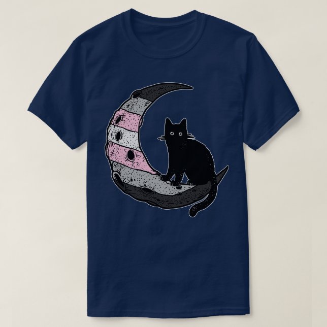 T-shirt Demigirl Cat Moon (Design devant)